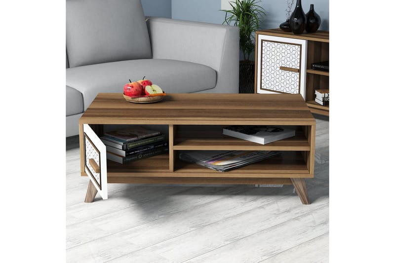 TV-Möbelset Amtorp 160 cm - Brun/Vit/Ek - Möbler - TV- & Mediamöbler - TV-möbelset