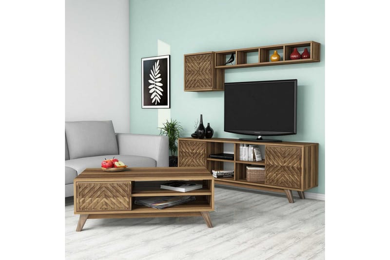 TV-Möbelset Amtorp 160 cm - Ek/Brun - Möbler - TV- & Mediamöbler - TV-möbelset