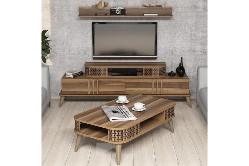 TV-Möbelset Amtorp 168 cm - Brun - TV-möbelset