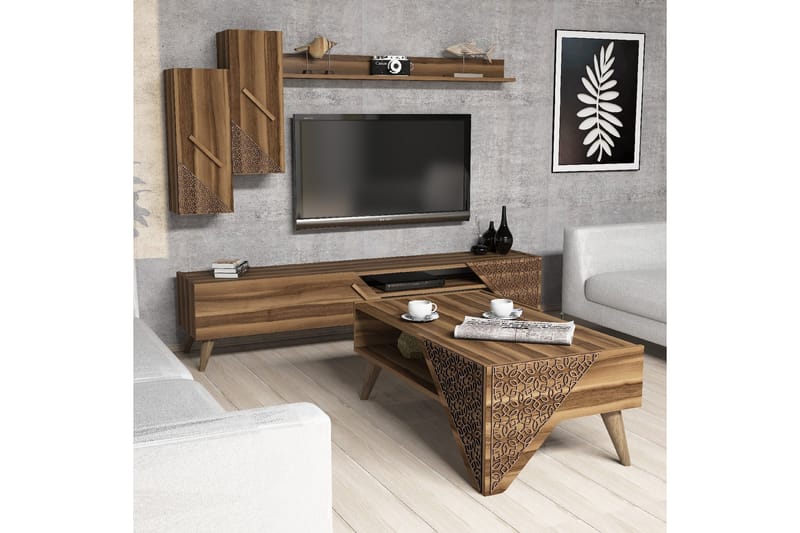 TV-Möbelset Amtorp 180 cm - Brun - Möbler - TV- & Mediamöbler - TV-möbelset