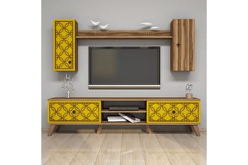 TV-Möbelset Amtorp 180 cm - Brun|Gul - Möbler - TV- & Mediamöbler - TV-möbelset