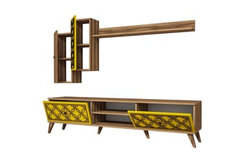 TV-Möbelset Amtorp 180 cm - Brun|Gul - Möbler - TV- & Mediamöbler - TV-möbelset