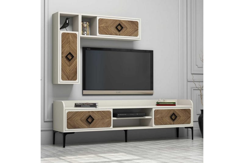 TV-Möbelset Amtorp 180 cm - Brun/Vit - Möbler - TV- & Mediamöbler - TV-möbelset