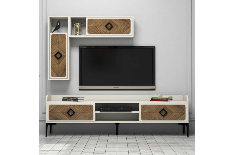 TV-Möbelset Amtorp 180 cm - Brun/Vit - Möbler - TV- & Mediamöbler - TV-möbelset