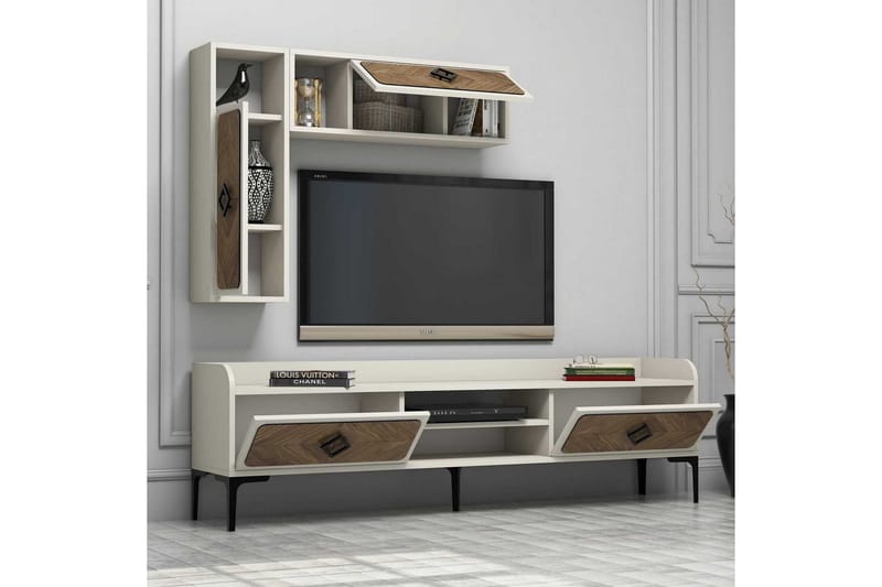 TV-Möbelset Amtorp 180 cm - Brun/Vit - Möbler - TV- & Mediamöbler - TV-möbelset