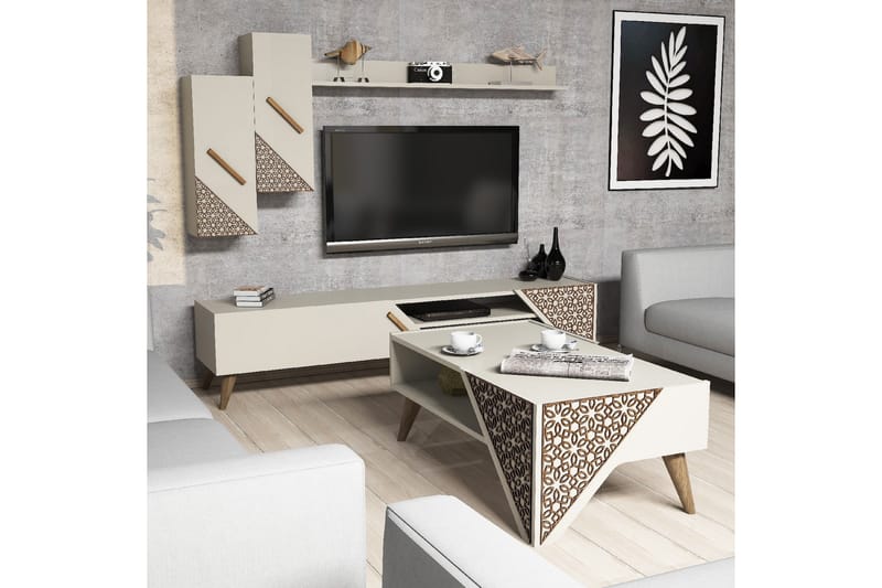 TV-Möbelset Amtorp 180 cm - Vit - Möbler - TV- & Mediamöbler - TV-möbelset