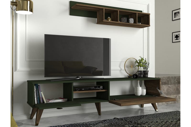 TV-Möbelset Bondsjö 180 cm - Brun|Grön - TV-möbelset