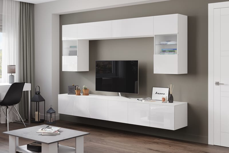 Tv-Möbelset Carnach 41x240 cm - Akryl/Vit - TV-möbelset