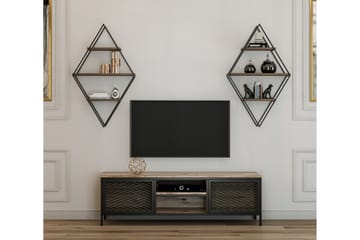 TV-Möbelset Chazarreta 150 cm - Trä|Natur|Svart - Möbler - TV- & Mediamöbler - TV-möbelset