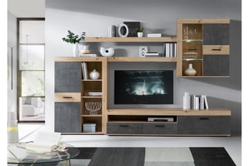 Tv-möbelset Dagopol 41x300 cm - Brun/Grå - Möbler - TV- & Mediamöbler - TV-möbelset