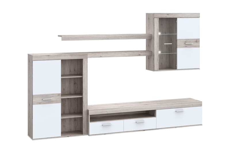 Tv-möbelset Dagopol 41x300 cm - Brun/Vit - Möbler - TV- & Mediamöbler - TV-möbelset
