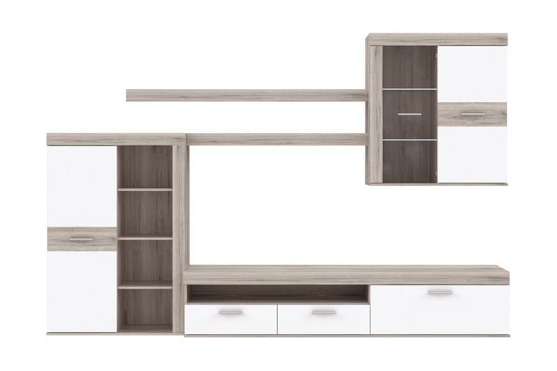 Tv-möbelset Dagopol 41x300 cm - Brun/Vit - Möbler - TV- & Mediamöbler - TV-möbelset