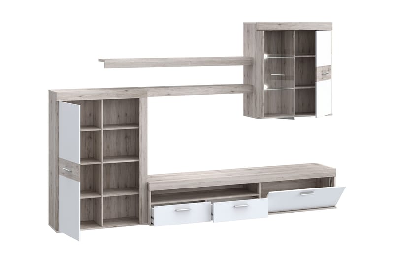 Tv-möbelset Dagopol 41x300 cm - Brun/Vit - Möbler - TV- & Mediamöbler - TV-möbelset