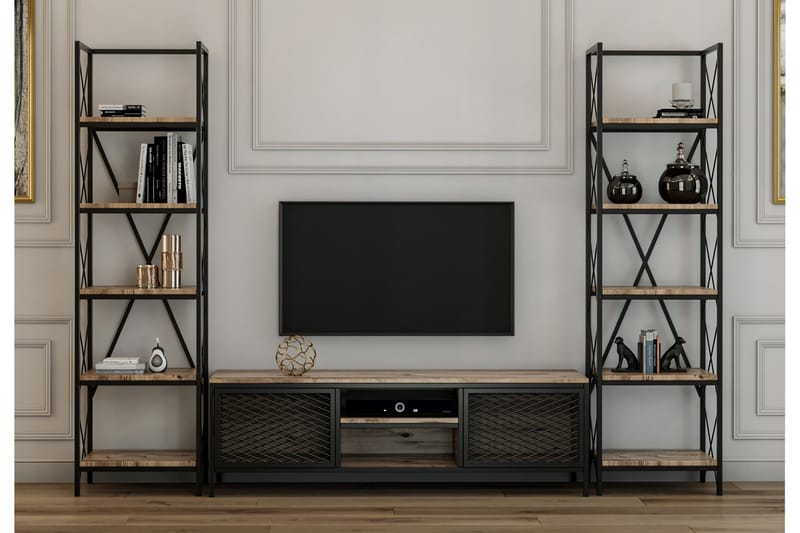 TV-Möbelset Desposito 150 cm - Trä|Natur|Svart - Möbler - TV- & Mediamöbler - TV-möbelset
