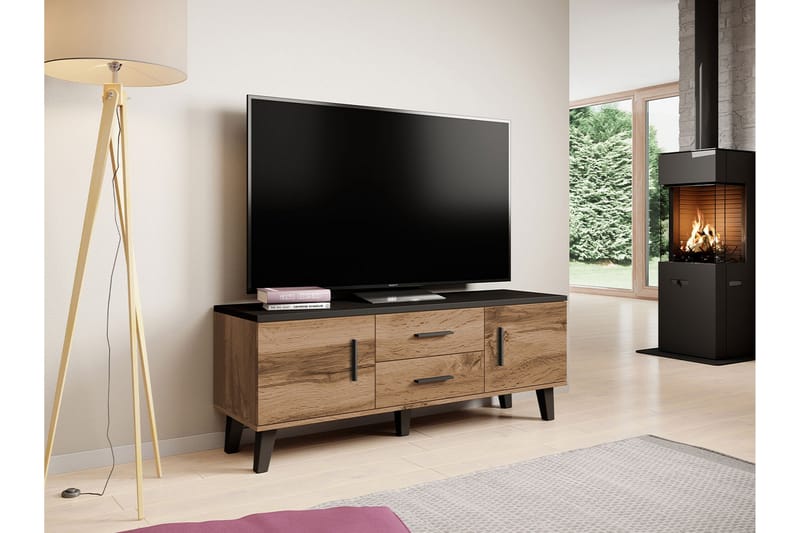 Tv-möbelset Dudley 140 cm - Natur/Svart - TV-möbelset