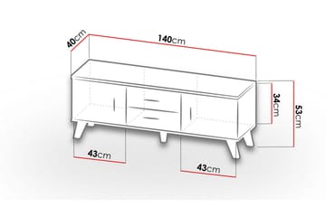 Tv-möbelset Dudley 140 cm - Natur/Svart - Möbler - TV- & Mediamöbler - TV-möbelset