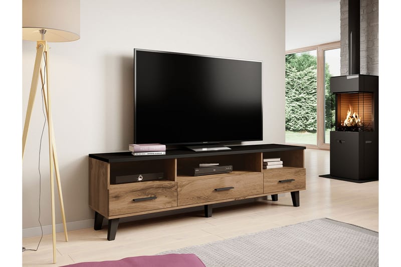 Tv-möbelset Dudley 180 cm - Natur/Svart - TV-möbelset