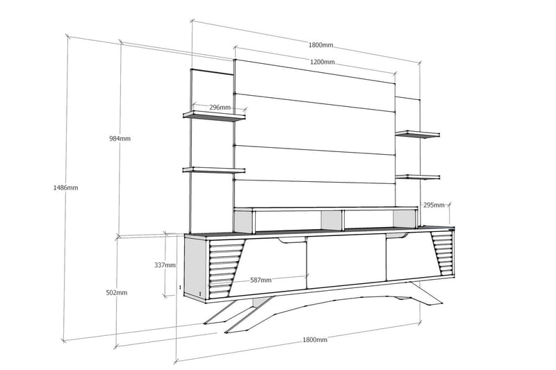 TV-Möbelset Dumö 149 cm - Brun/Vit - Möbler - TV- & Mediamöbler - TV-möbelset