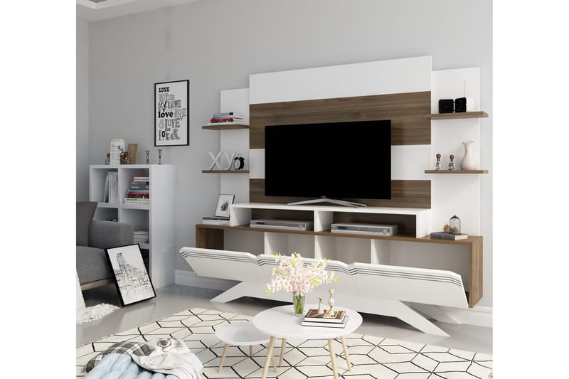 TV-Möbelset Dumö 149 cm - Vit/Brun - Möbler - TV- & Mediamöbler - TV-möbelset