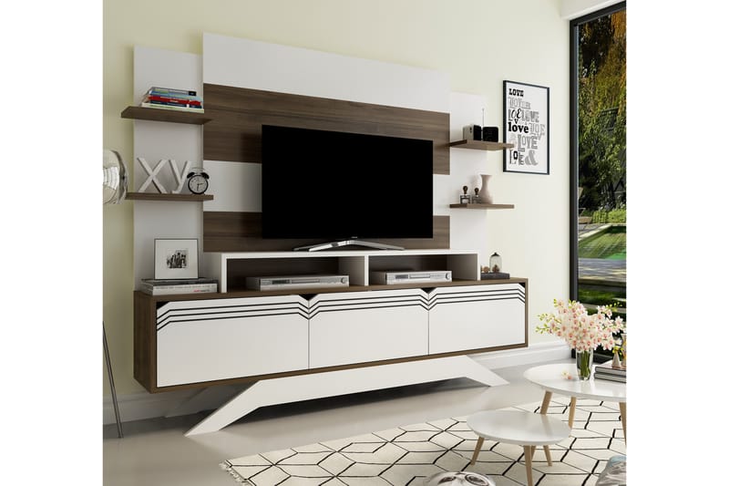 TV-Möbelset Dumö 149 cm - Vit/Brun - Möbler - TV- & Mediamöbler - TV-möbelset