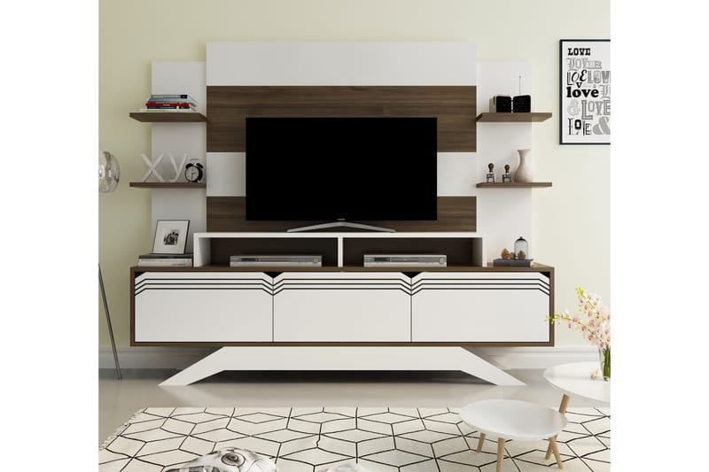 TV-Möbelset Dumö 149 cm - Vit/Brun - Möbler - TV- & Mediamöbler - TV-möbelset