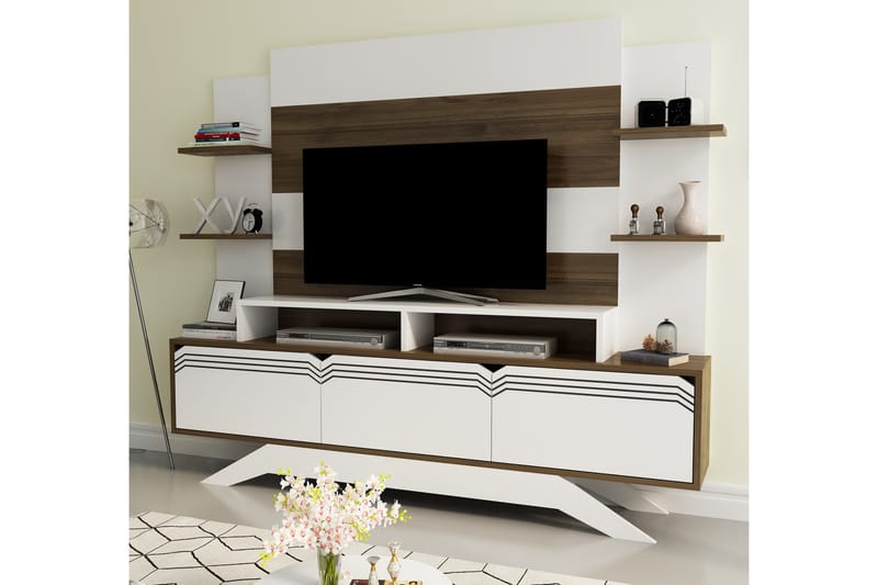 TV-Möbelset Dumö 149 cm - Vit/Brun - Möbler - TV- & Mediamöbler - TV-möbelset