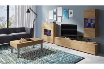 TV-möbelset Frick - Ek/Vit Led-Belysning - Möbler - TV- & Mediamöbler - TV-möbelset