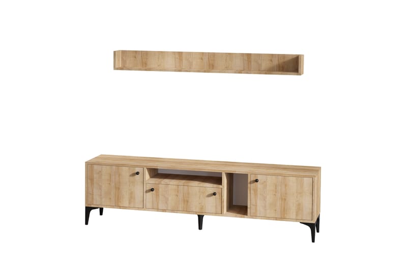 Tv-möbelset Gregani 150 cm - Natur/Svart - Möbler - TV- & Mediamöbler - TV-möbelset