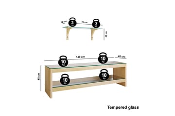 TV-möbelset Grinstad 140 cm - Brun - Möbler - TV- & Mediamöbler - TV-möbelset