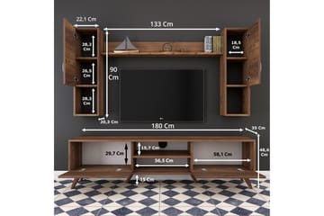 TV-Möbelset Horveryd 180 cm - Brun - Möbler - TV- & Mediamöbler - TV-möbelset