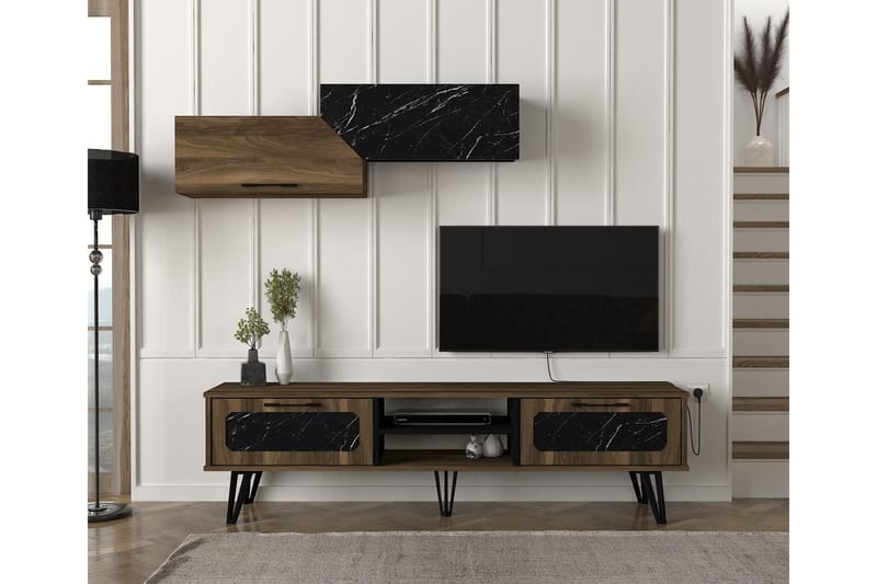 Tv-möbelset Lamperta 180 cm - Mörkbrun - TV-möbelset