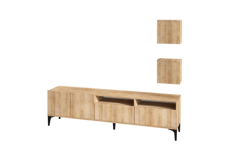 Tv-möbelset Lupinea 180 cm - Natur/Svart - Möbler - TV- & Mediamöbler - TV-möbelset
