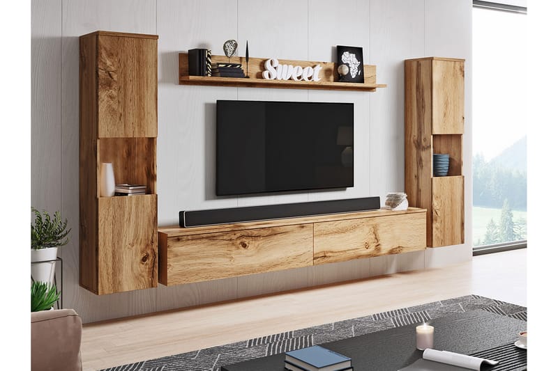 Tv-möbelset Mototada - Natur - Möbler - TV- & Mediamöbler - TV-möbelset