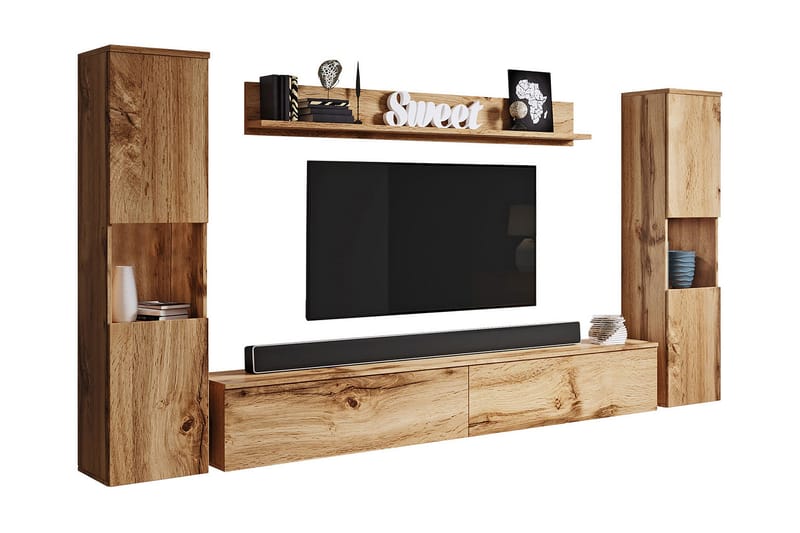 Tv-möbelset Mototada - Natur - Möbler - TV- & Mediamöbler - TV-möbelset