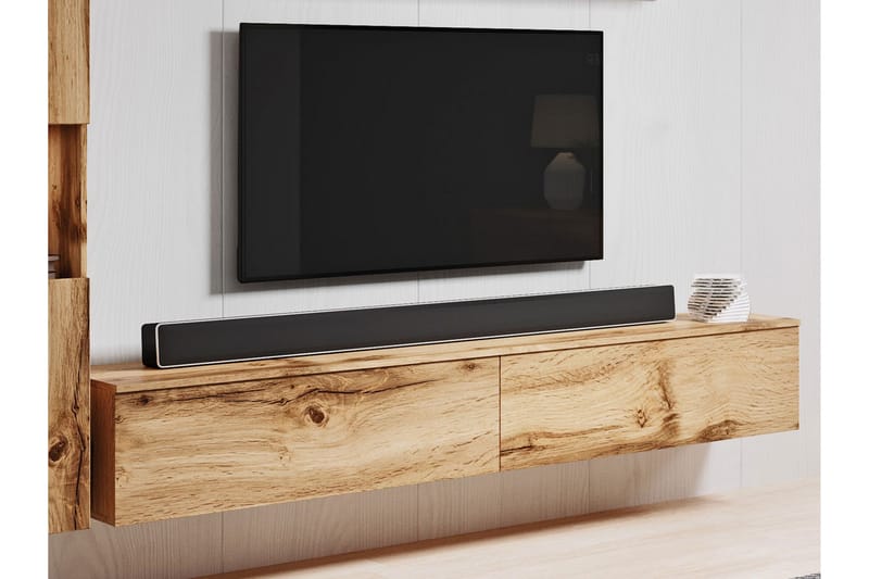 Tv-möbelset Mototada - Natur/Vit - Möbler - TV- & Mediamöbler - TV-möbelset