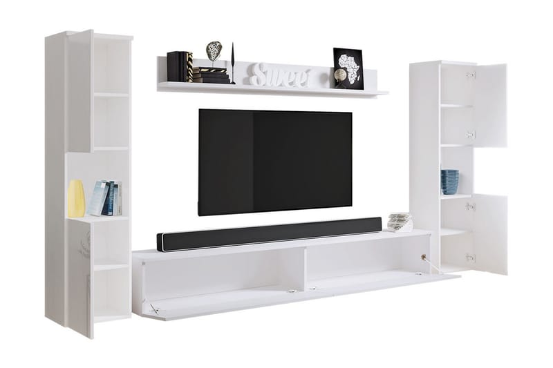 Tv-möbelset Mototada - Natur/Vit - Möbler - TV- & Mediamöbler - TV-möbelset