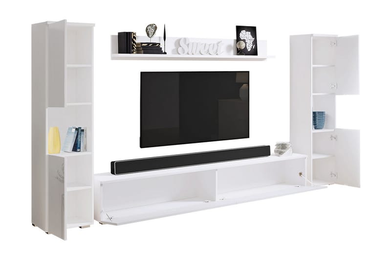Tv-möbelset Mototada - Natur/Vit - Möbler - TV- & Mediamöbler - TV-möbelset