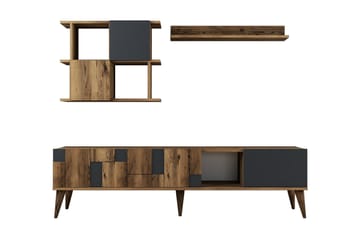 Tv-möbelset Moyano 180 cm - Mörkbrun/Antracit - Möbler - TV- & Mediamöbler - TV-möbelset