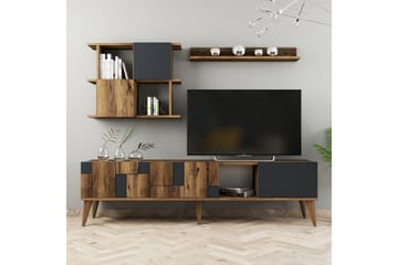 Tv-möbelset Moyano 180 cm - Mörkbrun/Antracit - Möbler - TV- & Mediamöbler - TV-möbelset