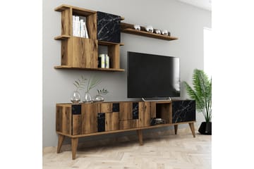 Tv-möbelset Moyano 180 cm - Mörkbrun/Svart - Möbler - TV- & Mediamöbler - TV-möbelset