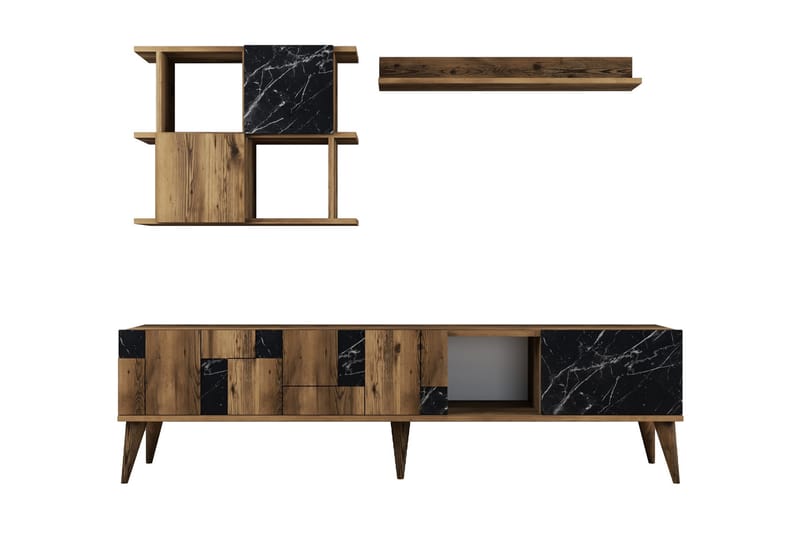 Tv-möbelset Moyano 180 cm - Mörkbrun/Svart - Möbler - TV- & Mediamöbler - TV-möbelset