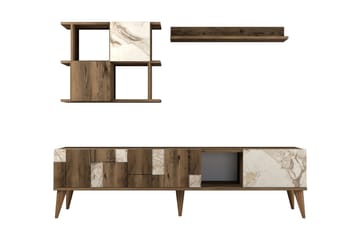 Tv-möbelset Moyano 180 cm - Vit/Mörkbrun - Möbler - TV- & Mediamöbler - TV-möbelset