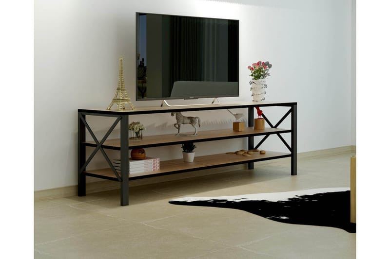 Tv-möbelset Neru Morgan 120 cm - Mörkbrun/Svart - TV-möbelset