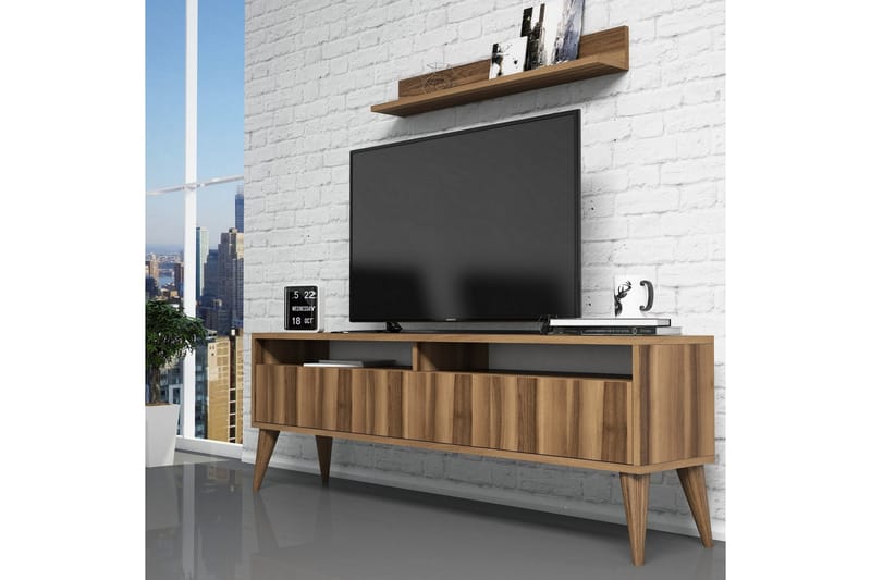 TV-Möbelset Nyarai 150 cm - Valnöt/Brun - Möbler - TV- & Mediamöbler - TV-möbelset