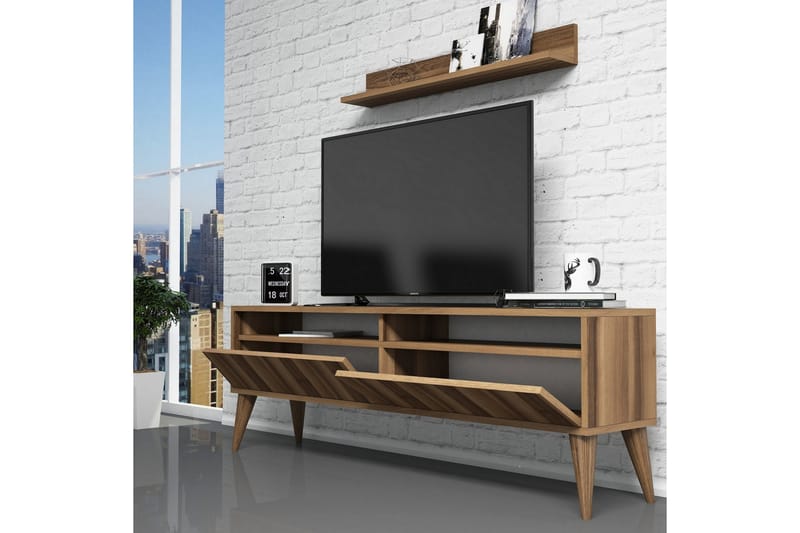 TV-Möbelset Nyarai 150 cm - Valnöt/Brun - Möbler - TV- & Mediamöbler - TV-möbelset