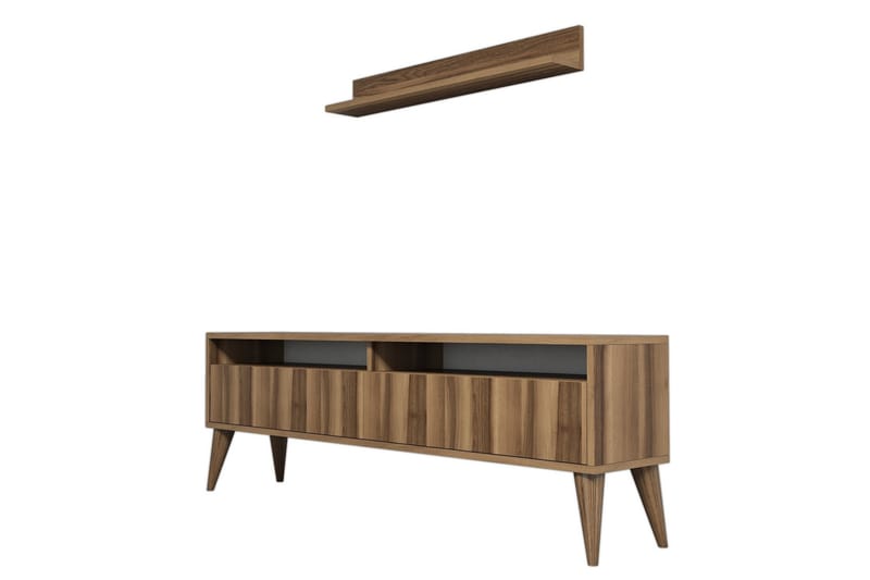TV-Möbelset Nyarai 150 cm - Valnöt/Brun - Möbler - TV- & Mediamöbler - TV-möbelset