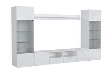 Tv-Möbelset Rhue 41x260 cm - Glas/Vit - Möbler - TV- & Mediamöbler - TV-möbelset
