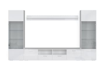 Tv-Möbelset Rhue 41x260 cm - Glas/Vit - Möbler - TV- & Mediamöbler - TV-möbelset