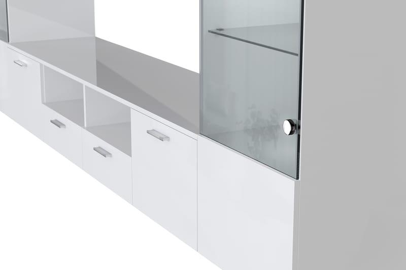 Tv-Möbelset Rhue 41x260 cm - Glas/Vit - Möbler - TV- & Mediamöbler - TV-möbelset