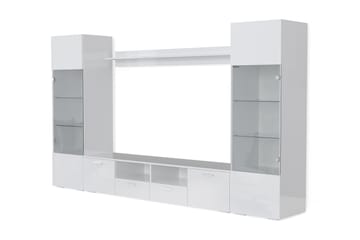 Tv-Möbelset Rhue 41x260 cm - Glas/Vit - Möbler - TV- & Mediamöbler - TV-möbelset